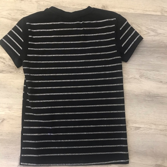 Philipp Plein Black T-Shirt Rhinestone Stripes Size Medium NWOT Gorgeous - Picture 5 of 9